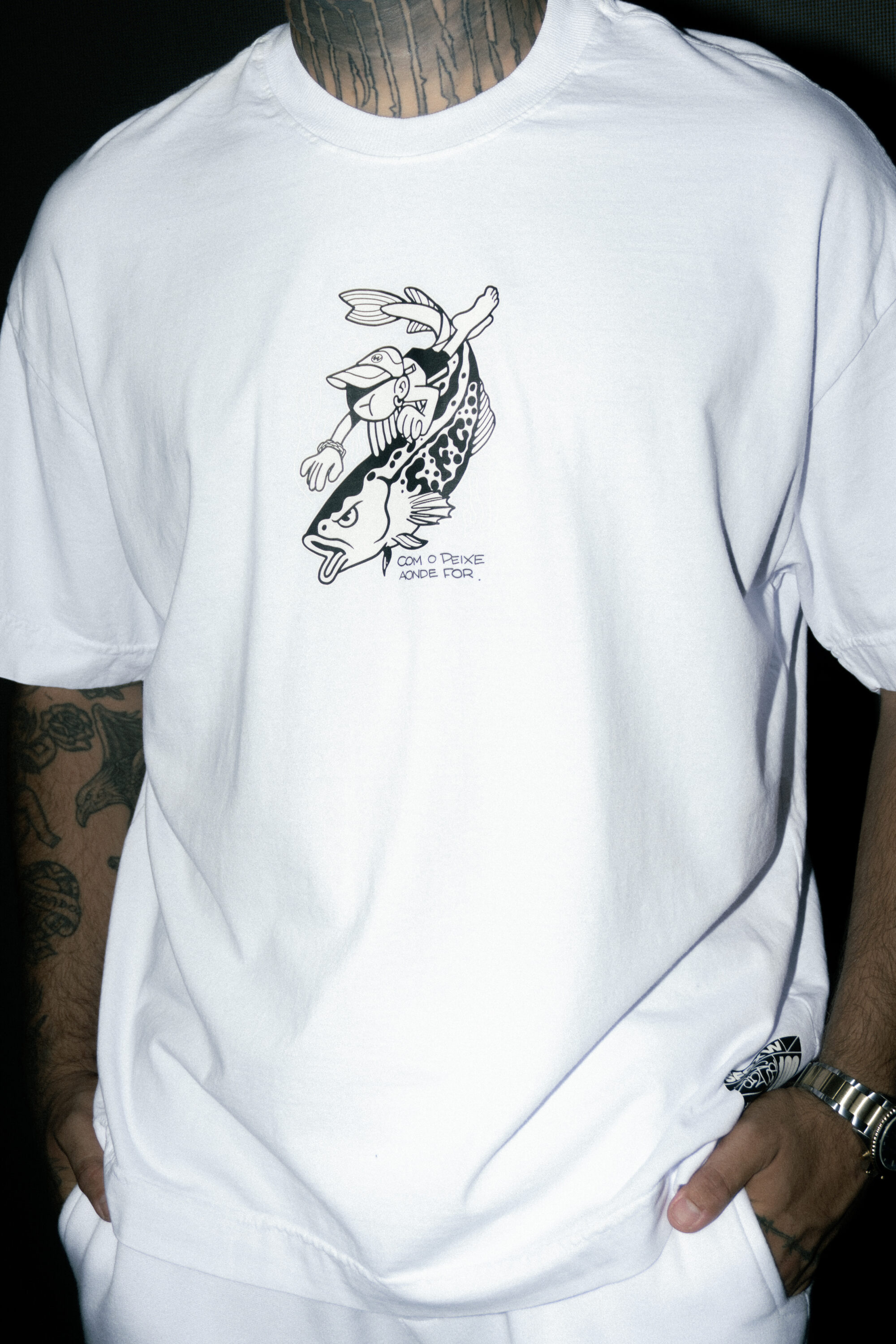 Camiseta Over Box Fit - Com o Peixe Aonde For - Imagem 5